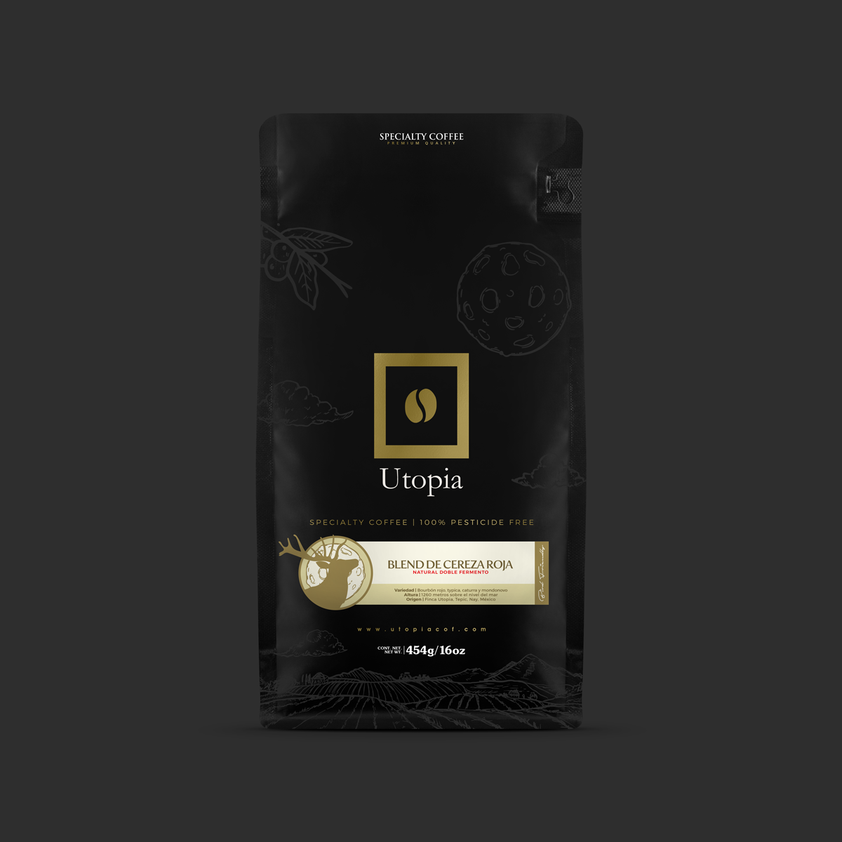 Café de especialidad cereza roja Natural doble fermento