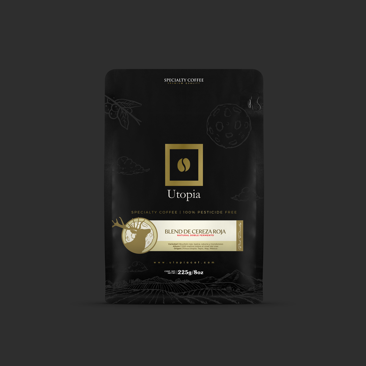 Café de especialidad cereza roja Natural doble fermento