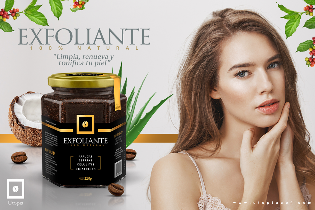 Exfoliante de café y aceite de coco